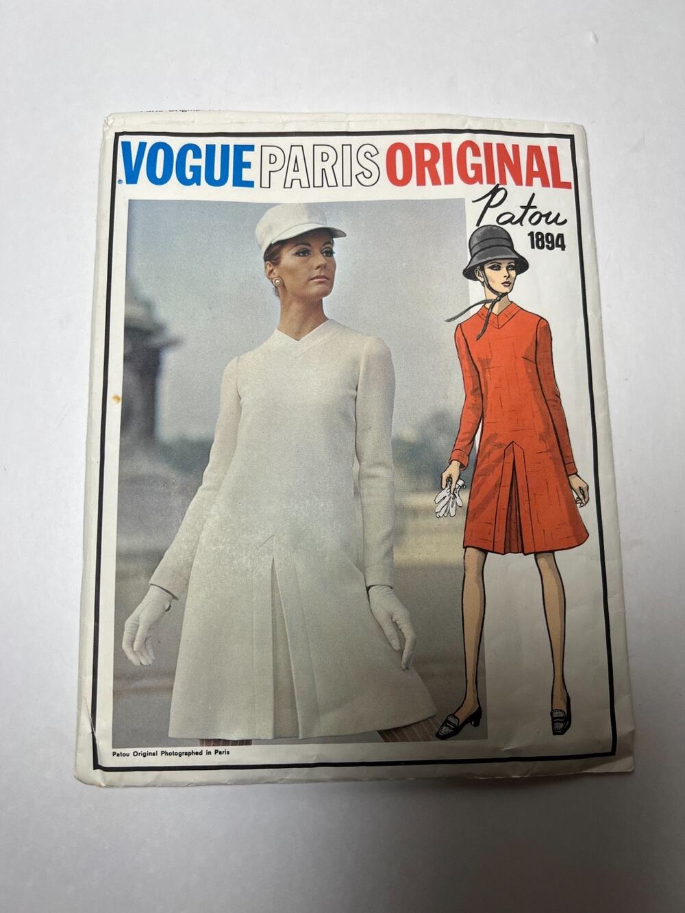 VTG Vogue Paris Original 1894 Patou Dress UNCUT + Label Size 12 Bust 34